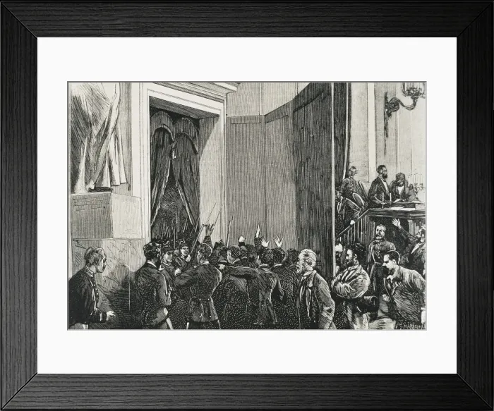 Framed Print : Spain (1874). First Republic. Entrance on Framed Print : Spain (1874). First Republic. Entrance on