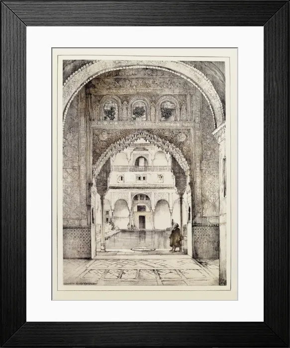 Framed Print : Spain (19th c. ). Granada. The Alhambra. Patio Framed Print : Spain (19th c. ). Granada. The Alhambra. Patio