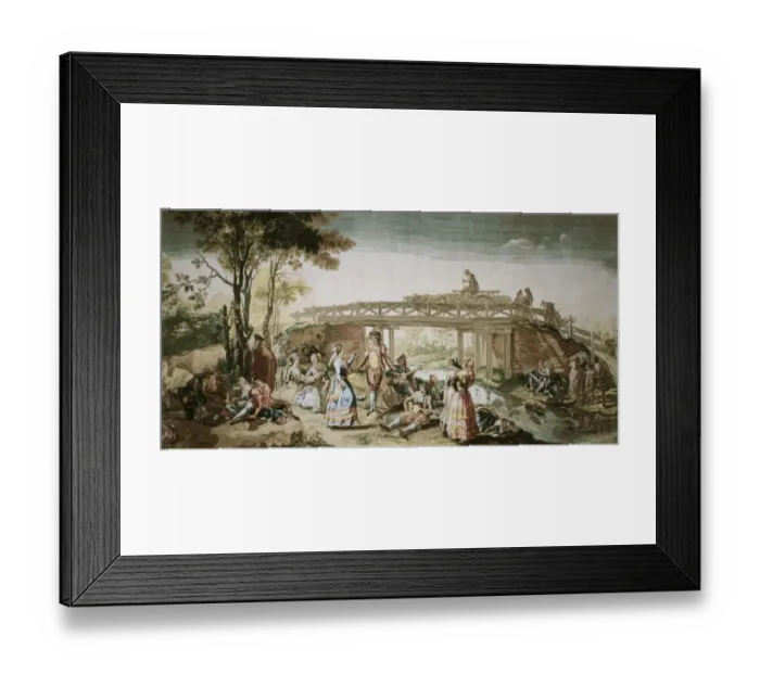 Framed Print : BAYEU Y SUBIAS, Ram1746-1793). Dancing near Framed Print : BAYEU Y SUBIAS, Ram1746-1793). Dancing near