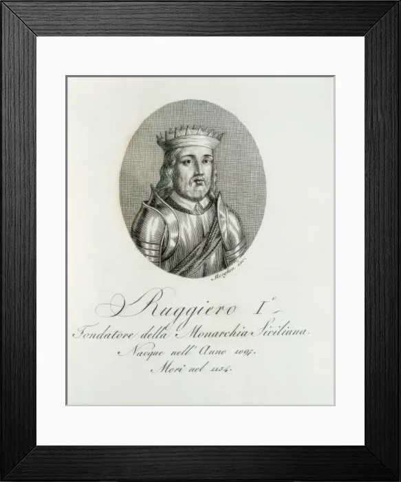 Framed Print : Roger II (1095-1154). Count of Sicily (1101-1127) Framed Print : Roger II (1095-1154). Count of Sicily (1101-1127)