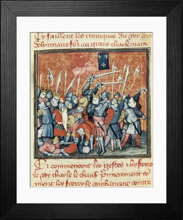 Framed Print : Chronicle of Charles II of France. Illustration Framed Print : Chronicle of Charles II of France. Illustration
