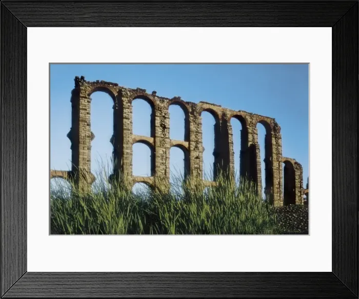 Framed Print : Los Milagros Aqueduct. 1st c. SPAIN. EXTREMADURA Framed Print : Los Milagros Aqueduct. 1st c. SPAIN. EXTREMADURA