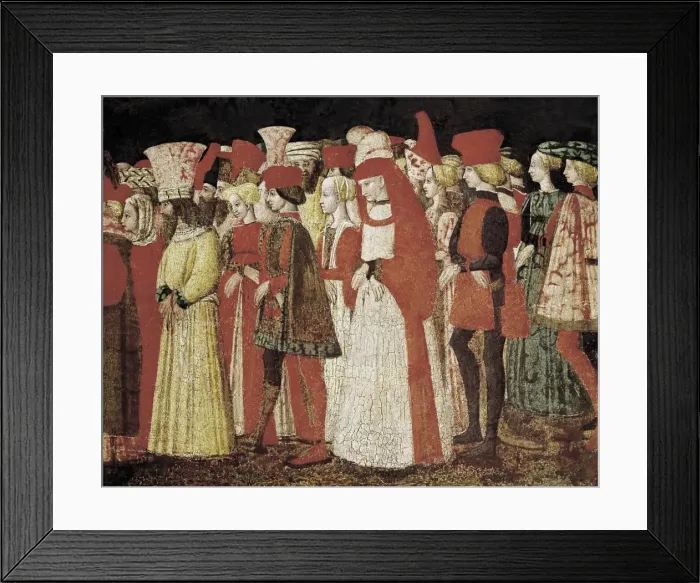 Framed Print : Scene of Court. ca. 1460. Detail of the frontal Framed Print : Scene of Court. ca. 1460. Detail of the frontal