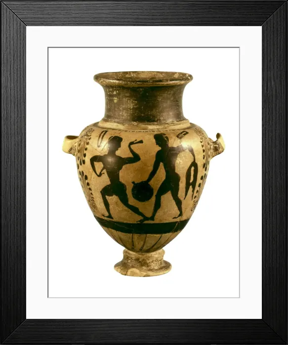 Framed Print : Etruscan stamnos decorated with black figures Framed Print : Etruscan stamnos decorated with black figures