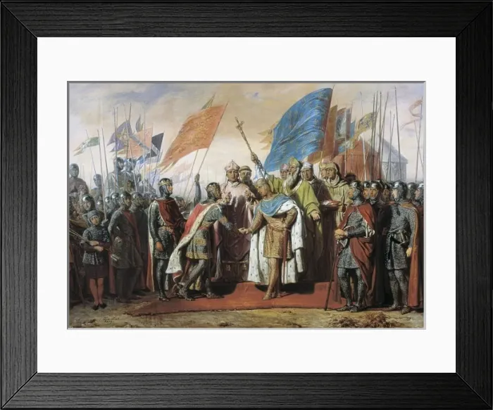 Framed Print : Crusades. Meeting between Philippe August Framed Print : Crusades. Meeting between Philippe August