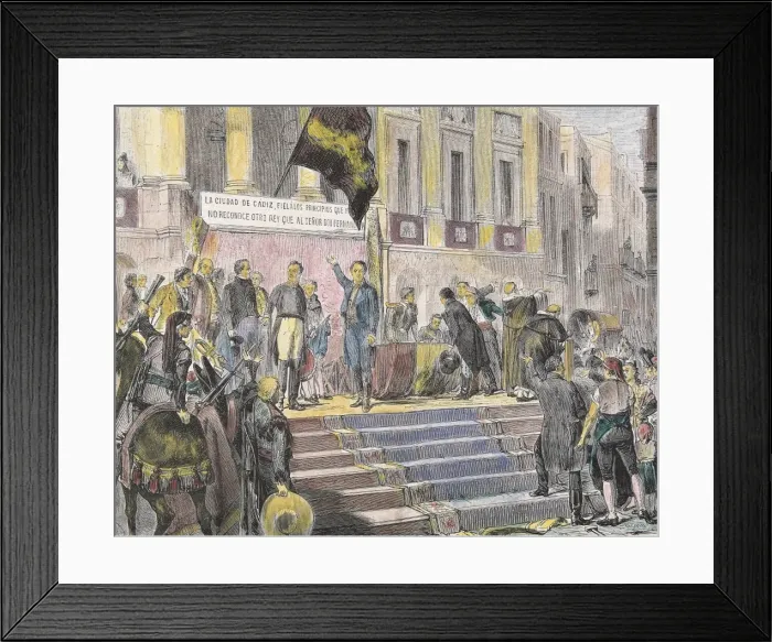 Framed Print : Spain (1810-1814). Cadiz Cortes. Defence of Framed Print : Spain (1810-1814). Cadiz Cortes. Defence of