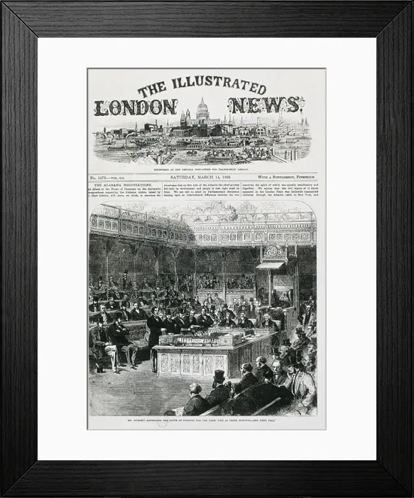 Framed Print : Benjamin Disraeli talking to the Common House Framed Print : Benjamin Disraeli talking to the Common House