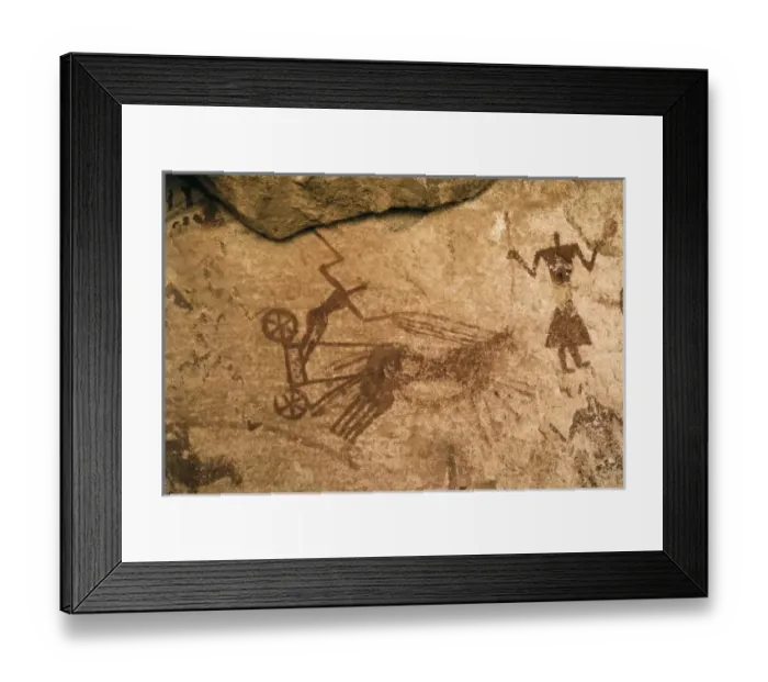 Framed Print : LIBYA. Tadrart Acacus. Anthropomorphic scene Framed Print : LIBYA. Tadrart Acacus. Anthropomorphic scene