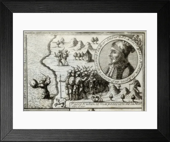 Framed Print : NUхZ DE BALBOA, Vasco (1475-1517). Spanish discoverer Framed Print : NUхZ DE BALBOA, Vasco (1475-1517). Spanish discoverer