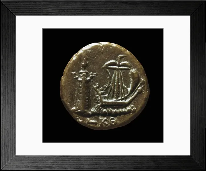 Framed Print : Roman coin minted in Alexandria during the reign Framed Print : Roman coin minted in Alexandria during the reign