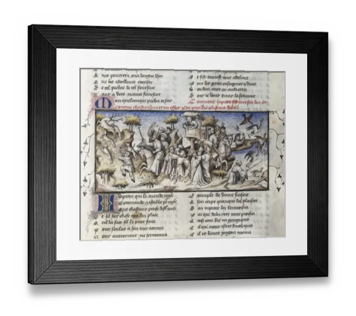 Framed Print : The Romance of the Rose. s. XIV. Hunting scenes Framed Print : The Romance of the Rose. s. XIV. Hunting scenes