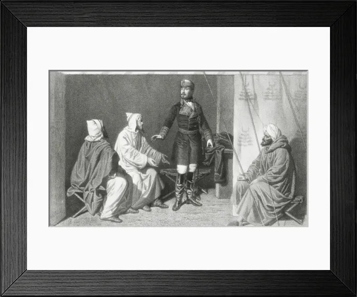 Framed Print : Spain. War of Africa. Meeting between Leopoldo Framed Print : Spain. War of Africa. Meeting between Leopoldo