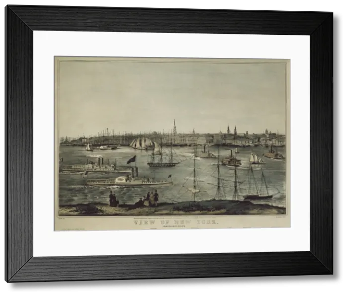 Framed Print : New York (19th c. ). View from Brooklyn. Engraving Framed Print : New York (19th c. ). View from Brooklyn. Engraving