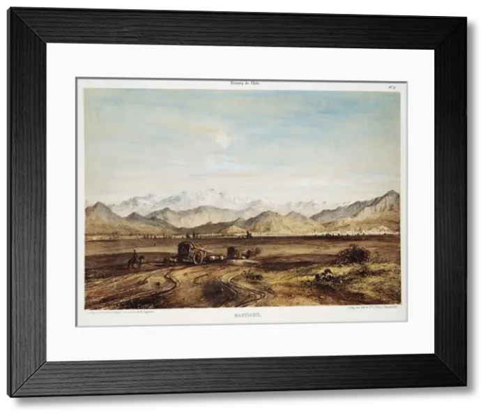 Framed Print : Chile (1854). Santiago de Chile. Engraving after Framed Print : Chile (1854). Santiago de Chile. Engraving after