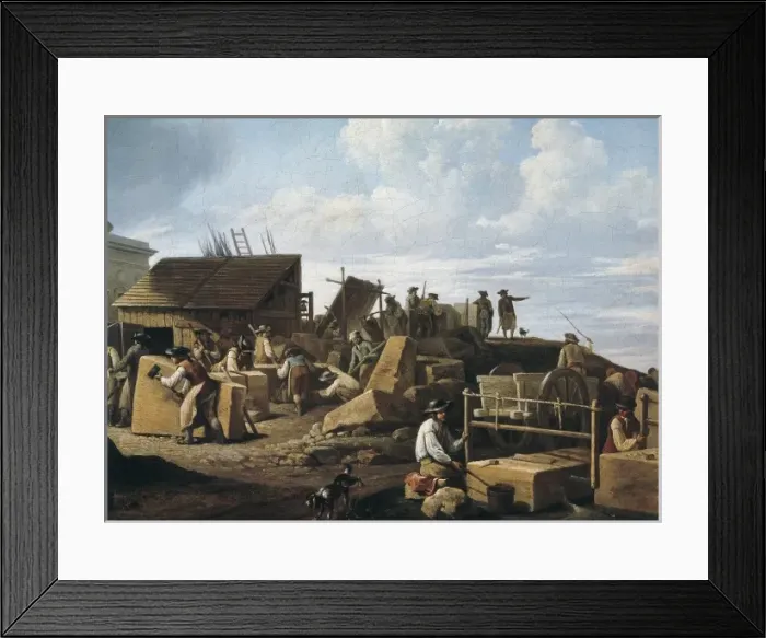 Framed Print : Quarry. French School (18th c. ). Oil on canvas Framed Print : Quarry. French School (18th c. ). Oil on canvas