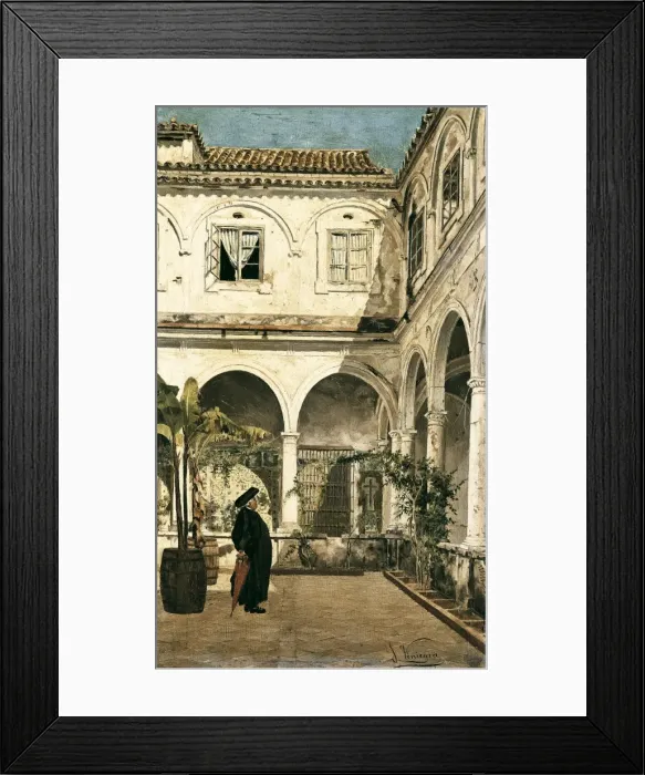 Framed Print : VINIEGRA Y LASSO, Salvador (1862-1915). Courtyard Framed Print : VINIEGRA Y LASSO, Salvador (1862-1915). Courtyard