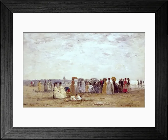 Framed Print : BOUDIN, Eug讥(1824-1898). Bathers on the Beach Framed Print : BOUDIN, Eug讥(1824-1898). Bathers on the Beach