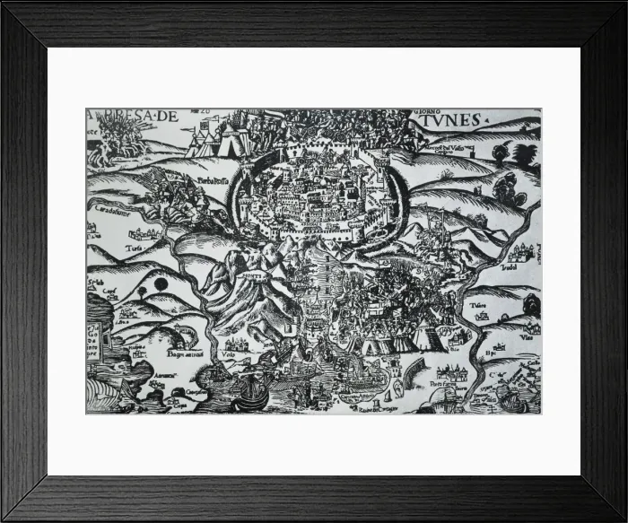 Framed Print : Reign of Charles I of Spain (1535). Capture of Framed Print : Reign of Charles I of Spain (1535). Capture of