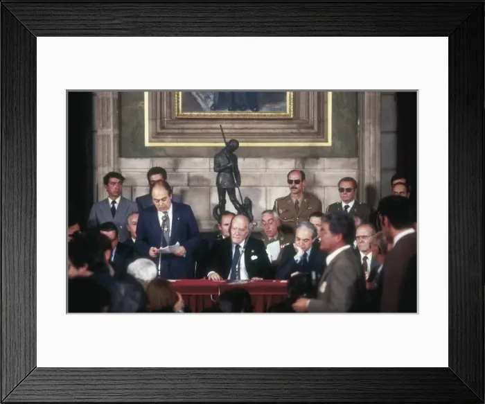 Framed Print : Spain (1977). Catalonia. Ceremony for the transfer Framed Print : Spain (1977). Catalonia. Ceremony for the transfer