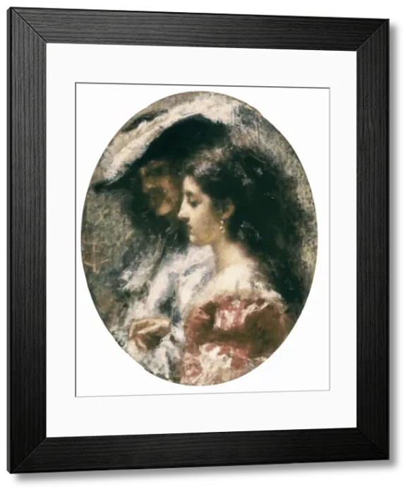Framed Print : CREMONA, Tranquillo (1837-1878). Loving Silence Framed Print : CREMONA, Tranquillo (1837-1878). Loving Silence