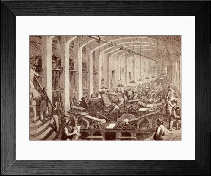 Framed Print : Charles Laures printing press. View of the machines Framed Print : Charles Laures printing press. View of the machines