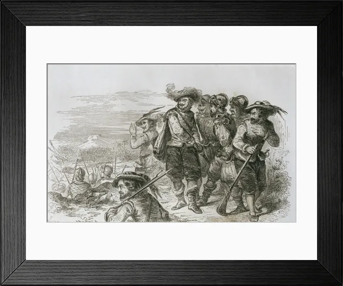 Framed Print : Hernan Cort鳠with his fellows in the Battle Framed Print : Hernan Cort鳠with his fellows in the Battle