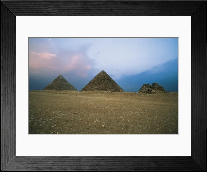 Framed Print : EGYPT. GIZA. Giza. Pyramids of Menkaure, Khafre Framed Print : EGYPT. GIZA. Giza. Pyramids of Menkaure, Khafre
