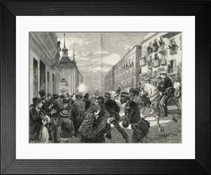 Framed Print : Spain. Terrorist attack against Alfonso XII by Framed Print : Spain. Terrorist attack against Alfonso XII by
