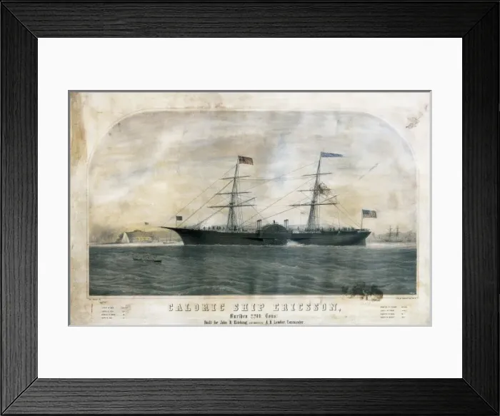 Framed Print : US steamboat Ericson (2200 tones). Litography Framed Print : US steamboat Ericson (2200 tones). Litography