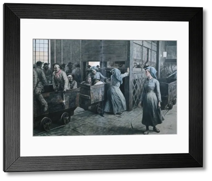 Framed Print : France (1903). Coal mine. Engraving Framed Print : France (1903). Coal mine. Engraving