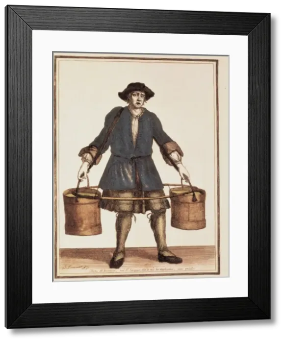 Framed Print : Water seller (18th c. ). Engraving. FRANCE. Paris Framed Print : Water seller (18th c. ). Engraving. FRANCE. Paris