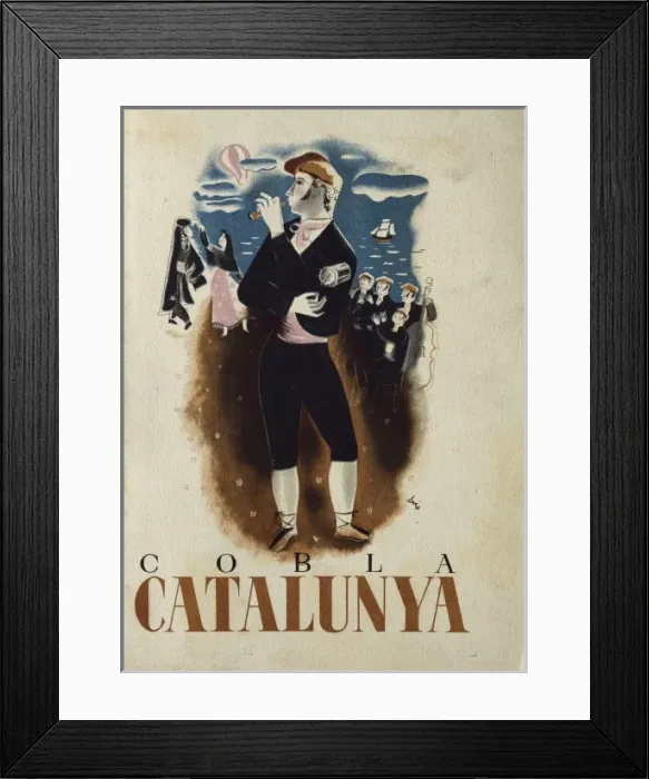 Framed Print : Cobla Catalunya, poster by Antonio Clave Sanmartin Framed Print : Cobla Catalunya, poster by Antonio Clave Sanmartin