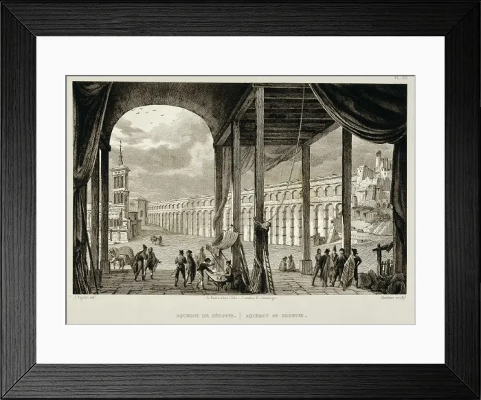 Framed Print : Segovia. The Acqueduct, 19th c. Engraving. SPAIN Framed Print : Segovia. The Acqueduct, 19th c. Engraving. SPAIN