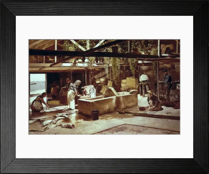 Framed Print : MARTINEZ ABADES, Juan (1862-1920). Canning factory Framed Print : MARTINEZ ABADES, Juan (1862-1920). Canning factory