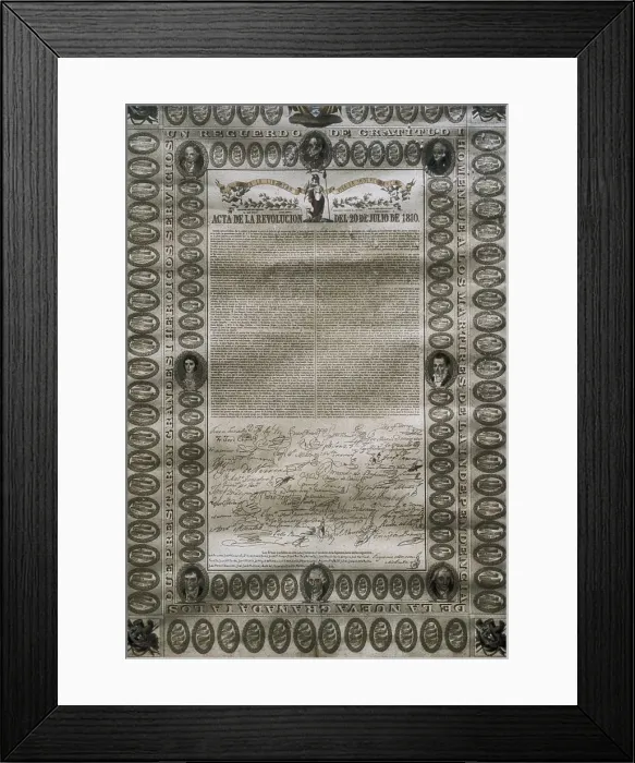 Framed Print : Document of July 20th 1810s revolution, when Framed Print : Document of July 20th 1810s revolution, when