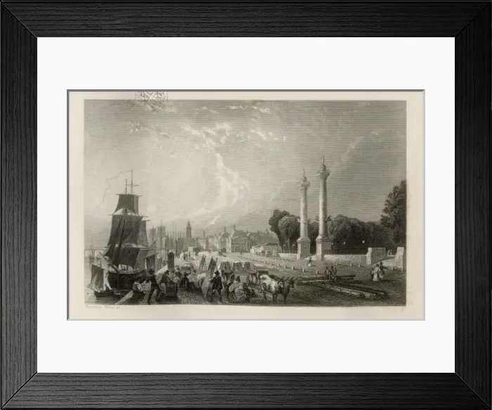 Framed Print : Bourdeaux at the beginning of 15th c. Engraving Framed Print : Bourdeaux at the beginning of 15th c. Engraving