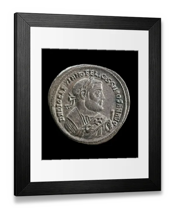 Framed Print : Coin with the effigy of the Emperor Diocletian