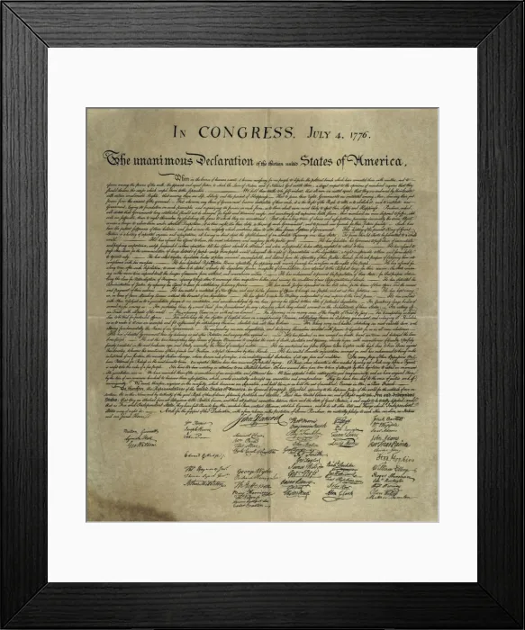 Framed Print : United States. The Declaration of Independence Framed Print : United States. The Declaration of Independence