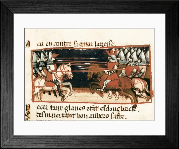 Framed Print : Charlemagne guides his knights against the enemy Framed Print : Charlemagne guides his knights against the enemy