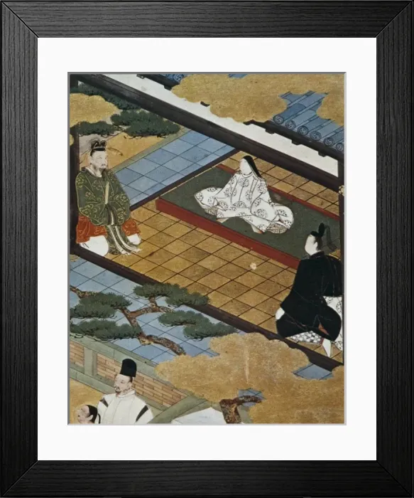 Framed Print : Minaiture of the Genji Monogatari, stories of Framed Print : Minaiture of the Genji Monogatari, stories of