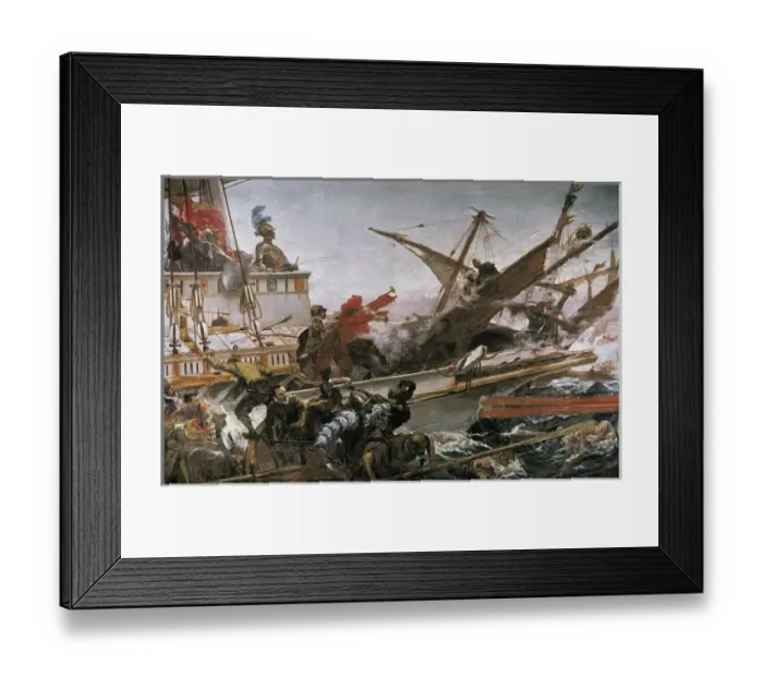 Framed Print : LUNA Y NOVICIO, Juan (1857-1899). Naval Battle Framed Print : LUNA Y NOVICIO, Juan (1857-1899). Naval Battle
