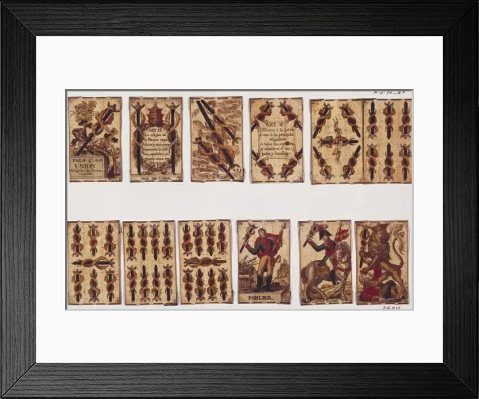 Framed Print : Spanish Civil War of 1820-1823. Pack of cards Framed Print : Spanish Civil War of 1820-1823. Pack of cards