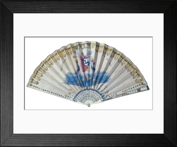 Framed Print : Spain (1810-1814). Cᤩz Cortes. Fan decorated Framed Print : Spain (1810-1814). Cᤩz Cortes. Fan decorated