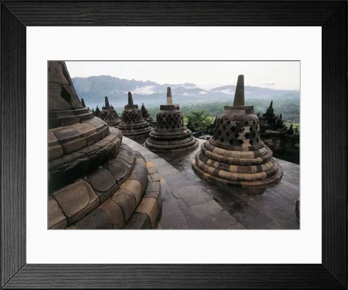 Framed Print : Borobudur Temple. 9th c. INDONESIA. CENTRAL JAVA