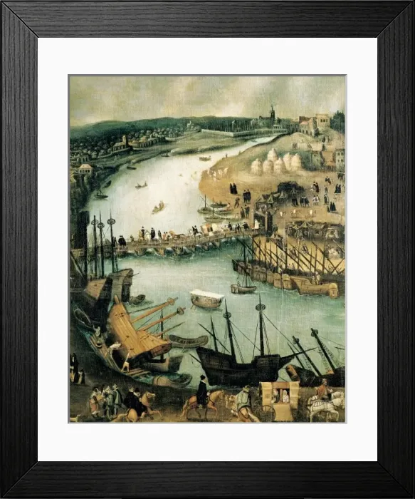 Framed Print : SANCHEZ COELLO, Alonso (1531-1588). The Port Framed Print : SANCHEZ COELLO, Alonso (1531-1588). The Port