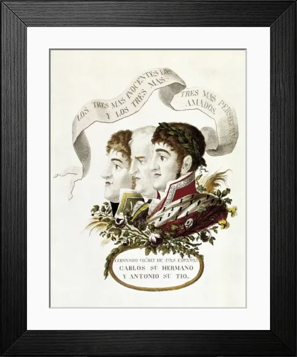 Framed Print : Fernado VII (right), his brother Carlos Mar Framed Print : Fernado VII (right), his brother Carlos Mar
