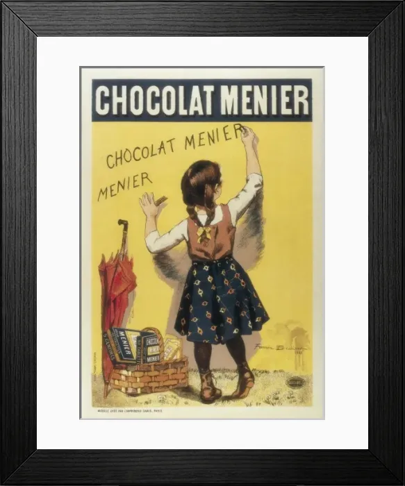 Framed Print : Advertisement sign for Chocolat Menier, 1893 Framed Print : Advertisement sign for Chocolat Menier, 1893