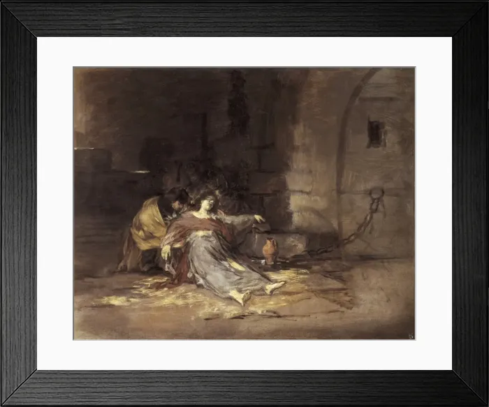 Framed Print : LUCAS VELAZQUEZ, Eugenio (1817-1870). Chained Framed Print : LUCAS VELAZQUEZ, Eugenio (1817-1870). Chained