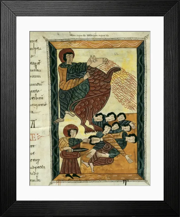 Framed Print : Beatus of Liebana. 10th c. Sheet 150. Death of