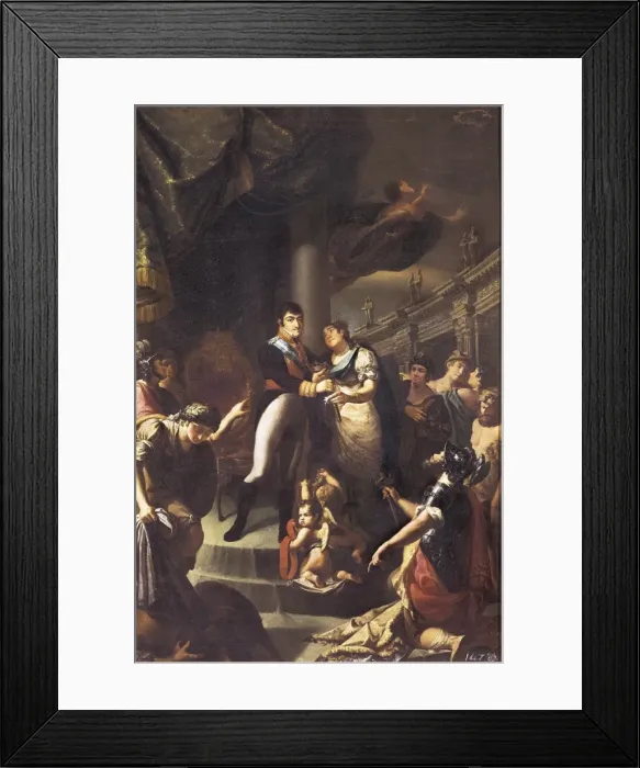 Framed Print : RODES, Vicente (1791-1858). Spain putting Ferdinand Framed Print : RODES, Vicente (1791-1858). Spain putting Ferdinand